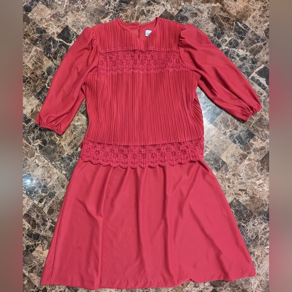 Vintage 1980s Good Times Red Dress - Picture 1 of 6